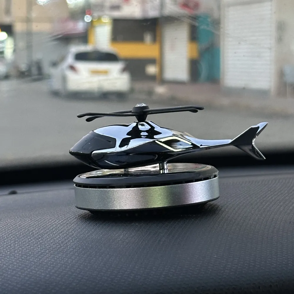 solar helicopter car air freshener color silver 2